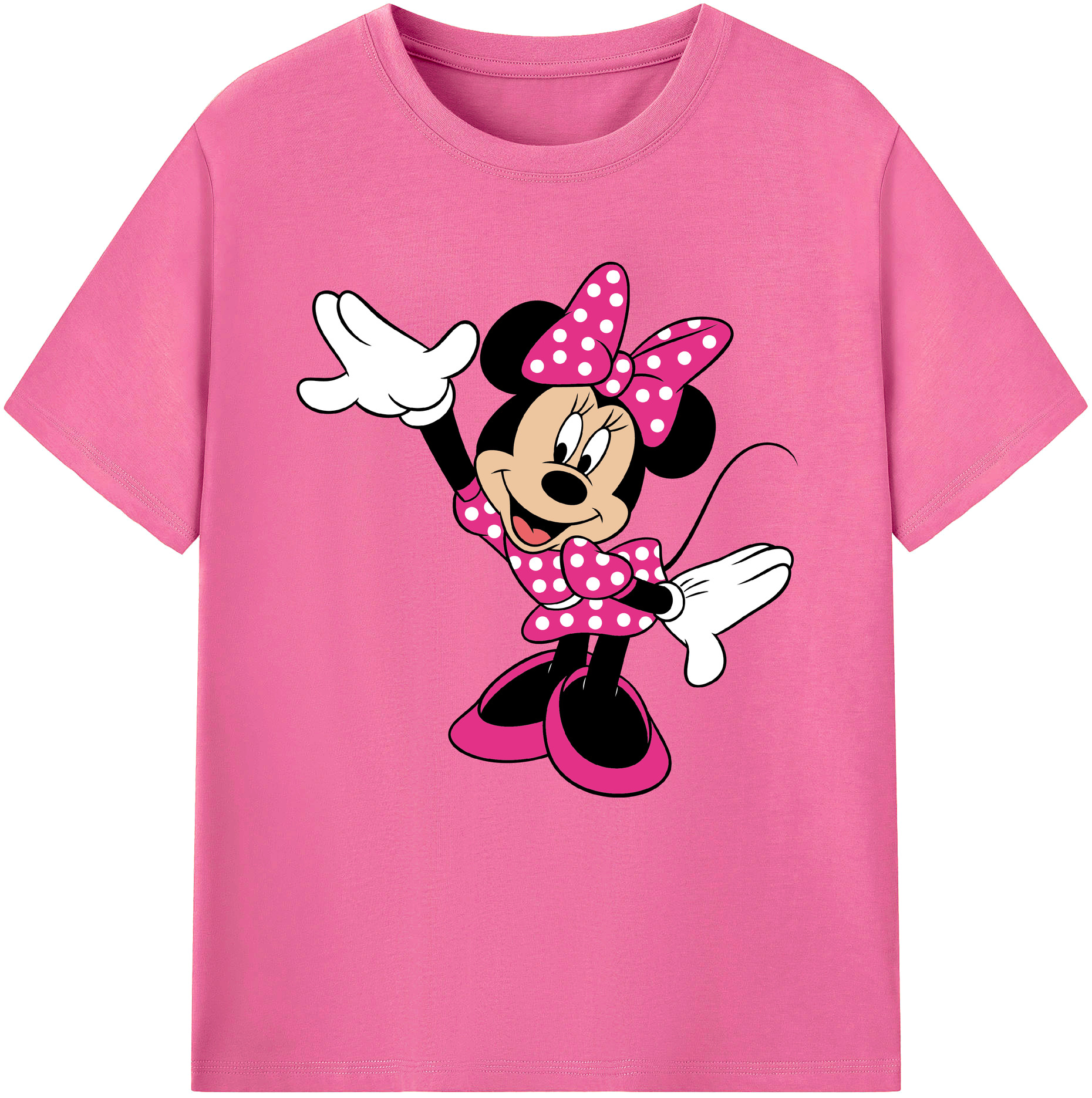 （画像用） ミッキーマウス Mickey Mouse レディースカジュアルプリントTシャツ（綿100％）